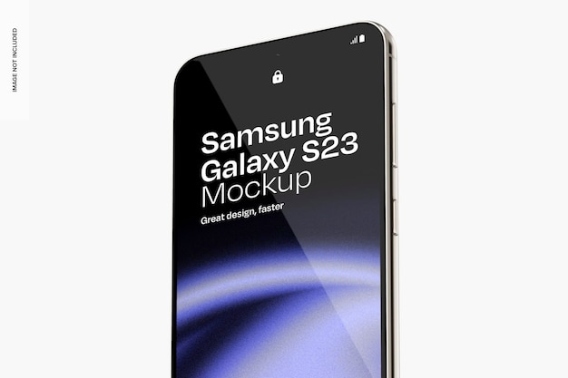 PSD samsung galaxy s23 mockup van dichtbij