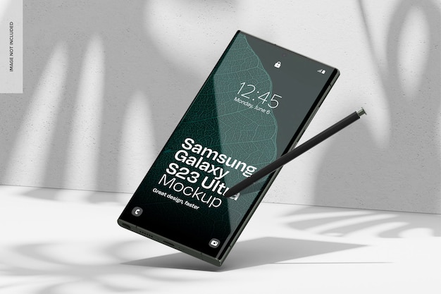 Samsung Galaxy S23 Ultra Na Podium Mockup Perspektywa
