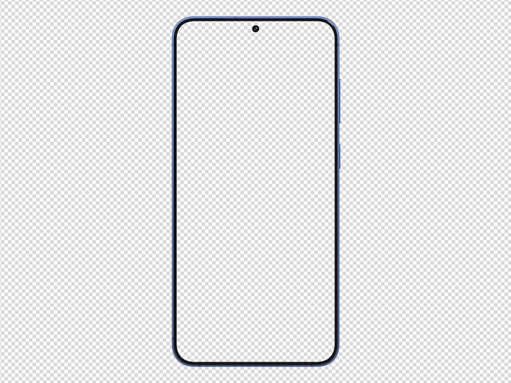 PSD samsung galaxy s25 navy mockup template without background and screen frame only