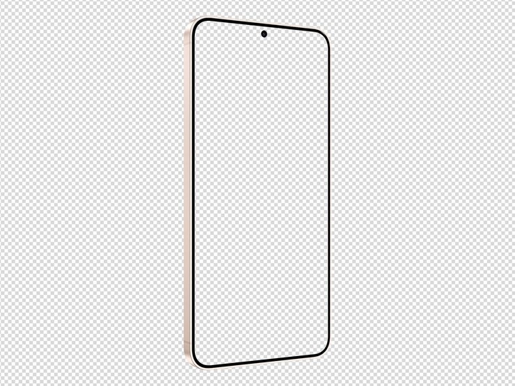 PSD samsung galaxy s25 ピンクゴールド モックアップ テンプレート 画面フレームなし イソメトリックのみ