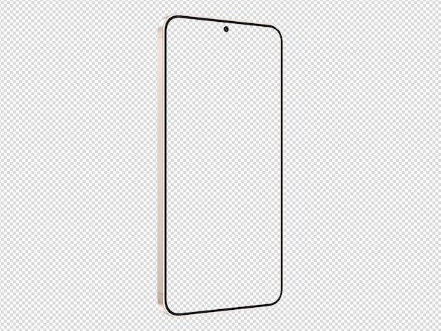 Samsung Galaxy S25 Różowo-Złoty Mockup Szablon Bez ramy ekranu Tylko izometryczny