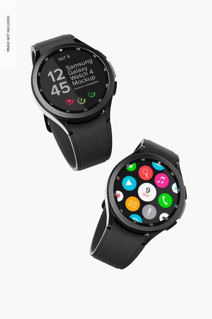 Samsung Galaxy Watch 4 Klassiek mockup, zwevend