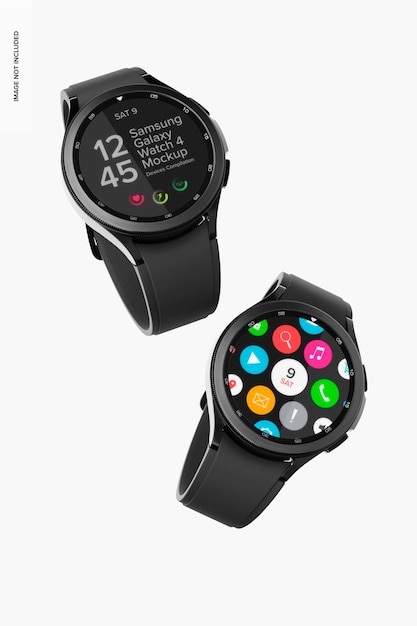 Samsung galaxy watch 4 klassiek mockup, zwevend