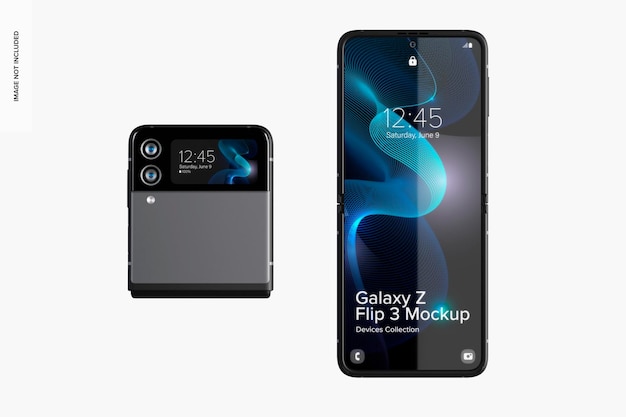 PSD Мокап samsung galaxy z flip 3, вид спереди