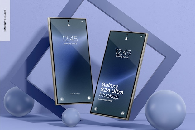 Samsung S24 Ultra with Abstract Backdrop Mockup