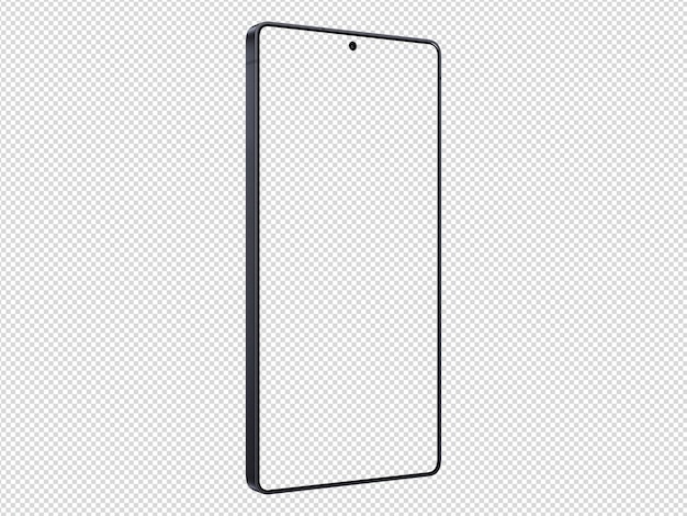 Samsung S25 Ultra Jetblack Mockup Template zonder achtergrond en schermframe alleen isometrisch