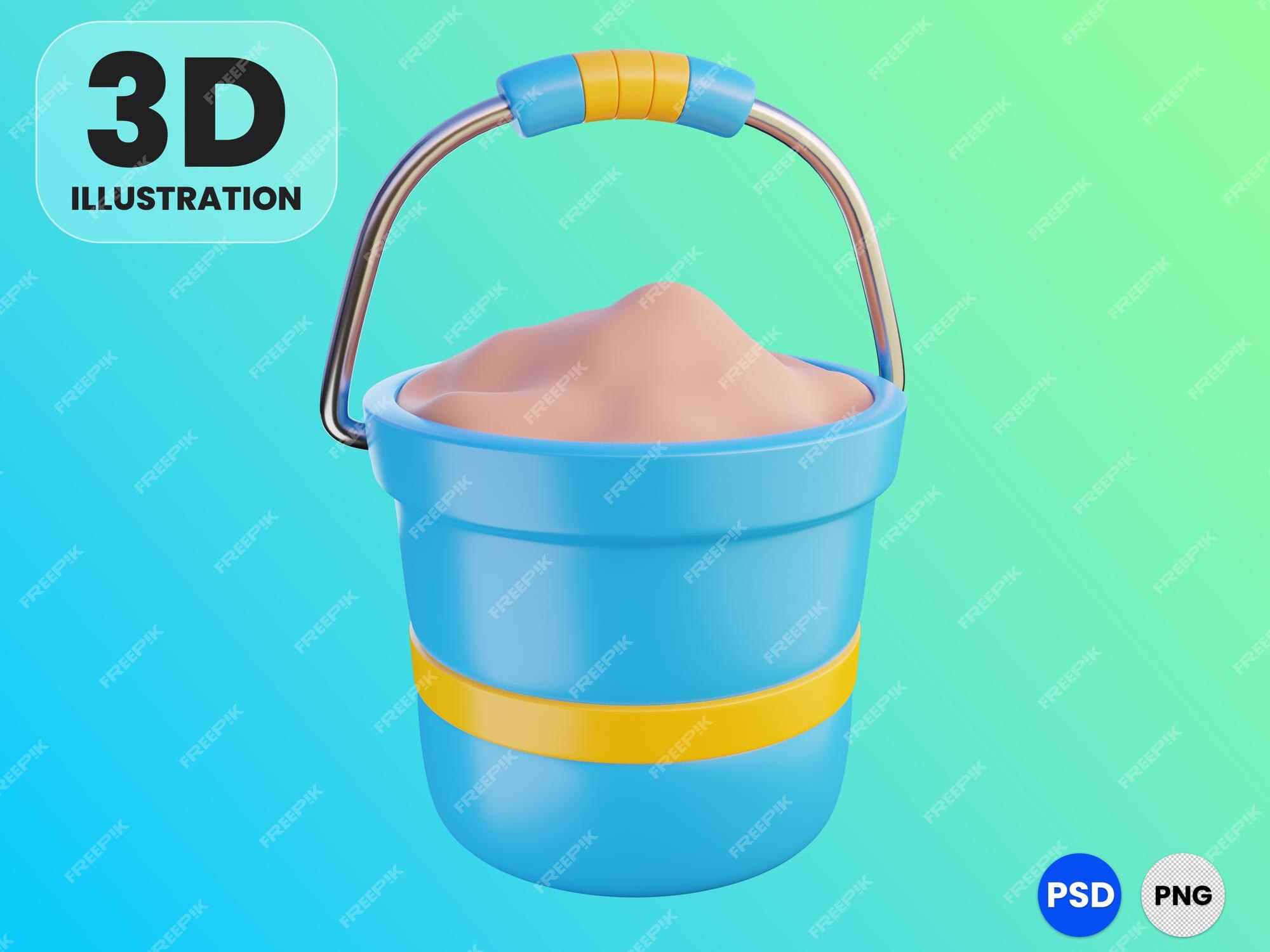 Premium PSD  Sand bucket in 3d rendered graphic