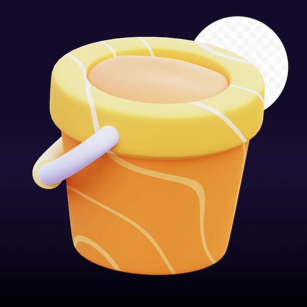 Sand Bucket 3D Illustration