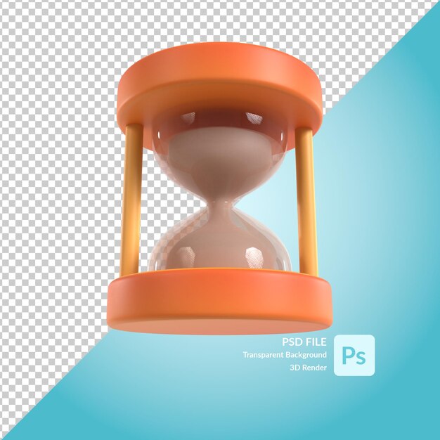 PSD sand clock 3d illustration rendering