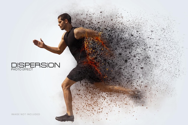 sand dispersion photo effect mockup