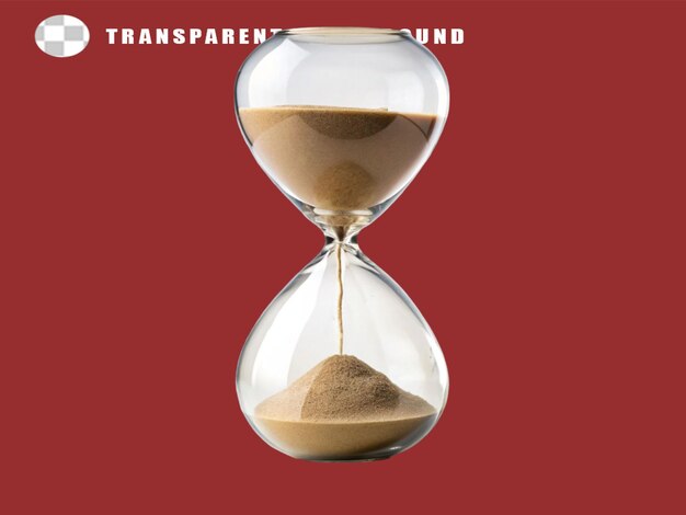 Sand hourglass isolated on transparent a background