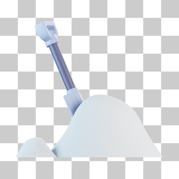 PSD sand and shovel 3d icon