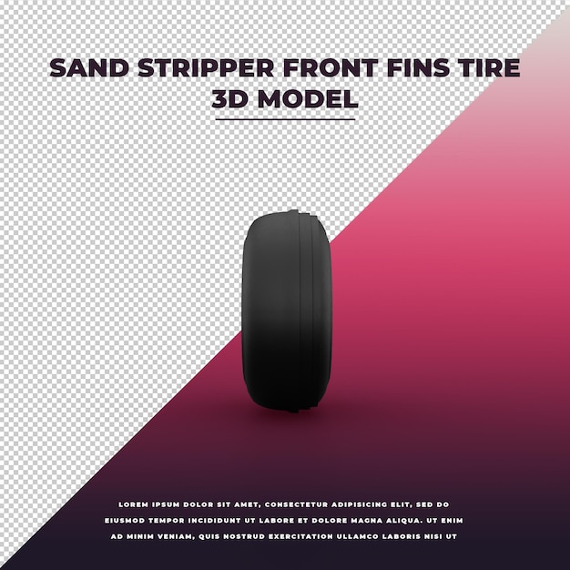 Sand stripper front fins tire 3d isolated