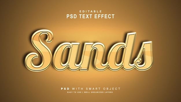 Sand text effect. editable text smart object