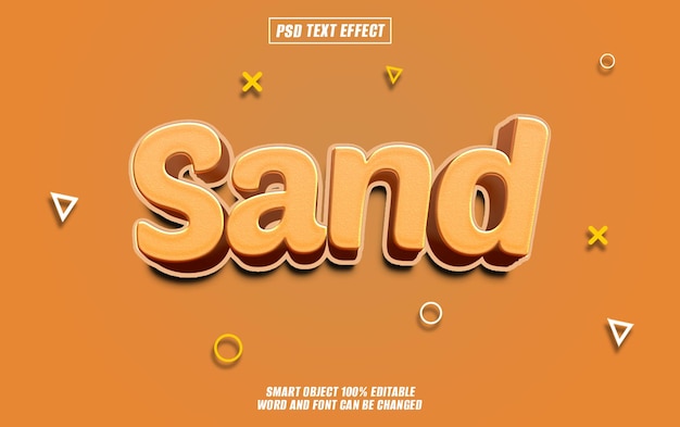 sand text effect font editable typography 3d text