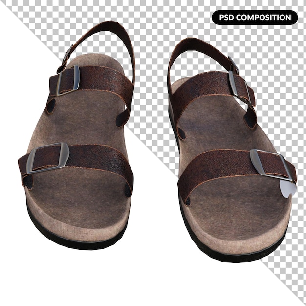 PSD sandals isolated 3d