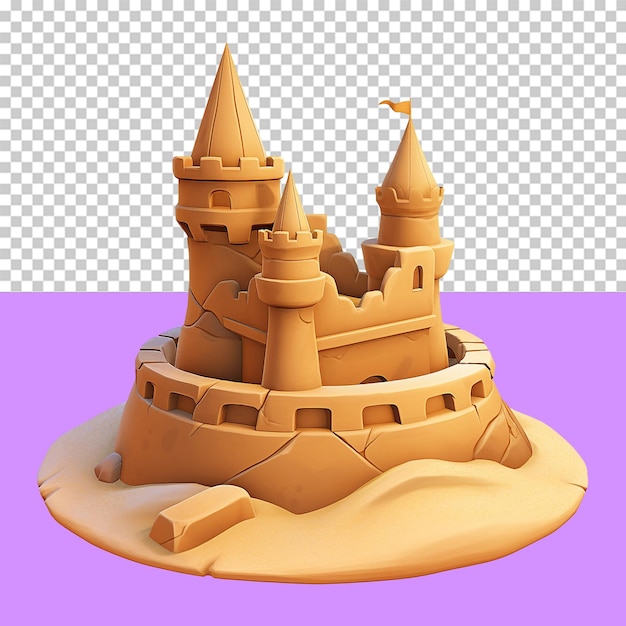 A sandcastle isolated object transparent background