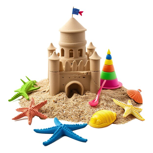 Sandcastle Na Plaży Na Wakacjach Odizolowany