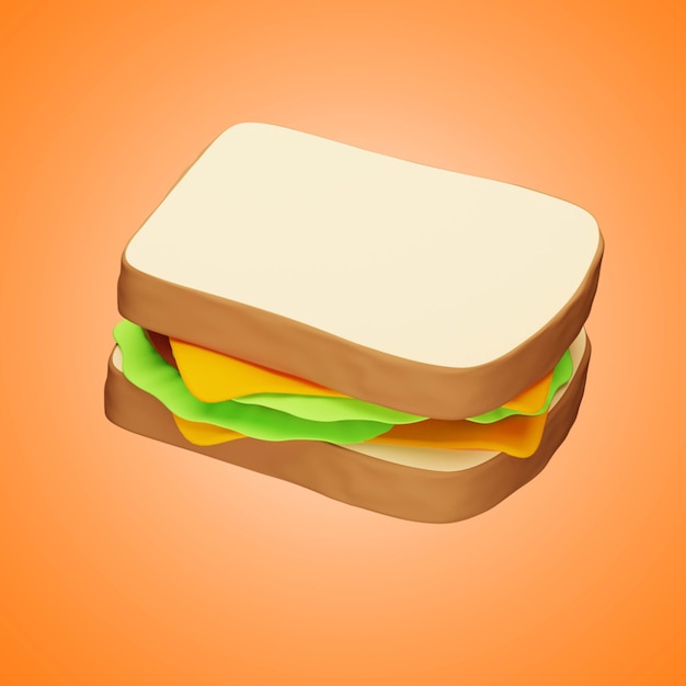 Sandwich 3d icon illustration