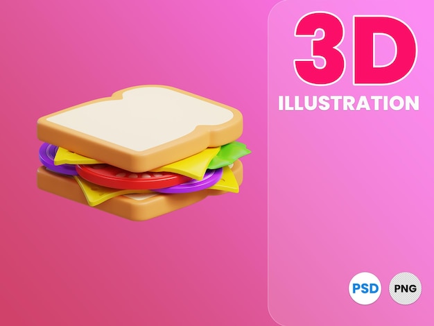 Sandwich 3d illustration