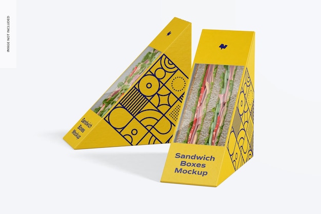 Мокап коробки для сэндвичей