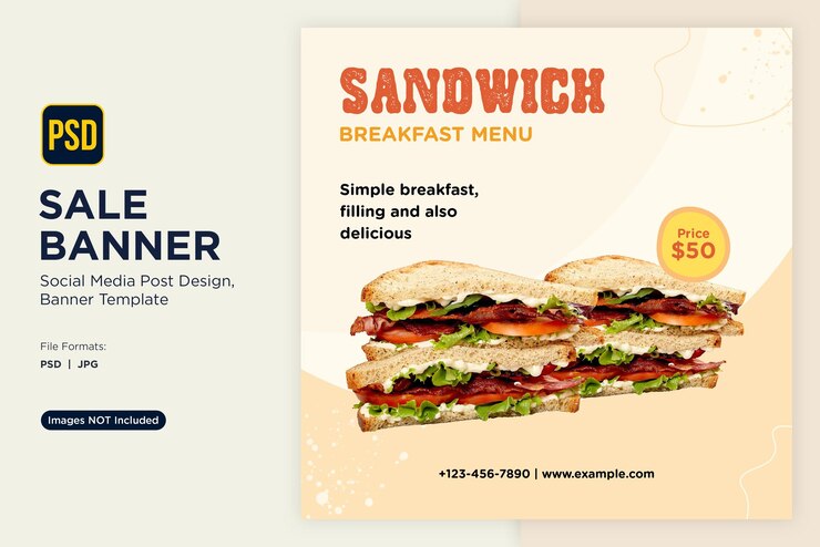 PSD sandwich breakfast sale