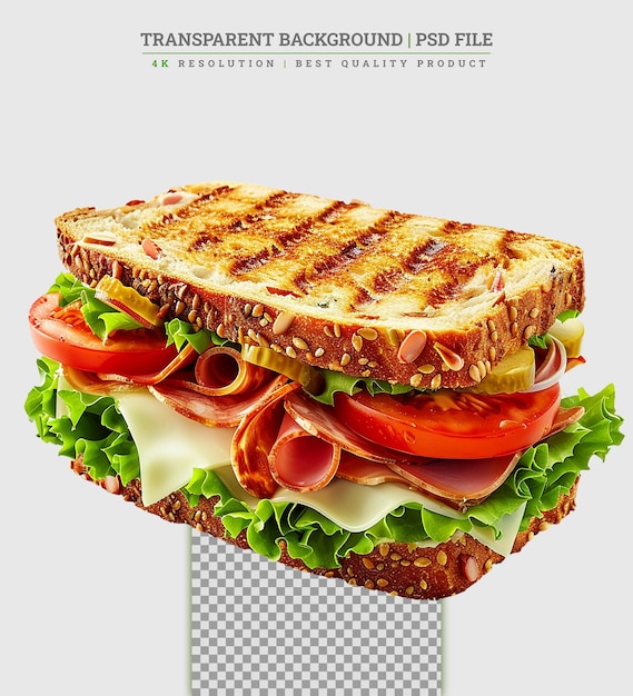 PSD sandwich isolated on white background