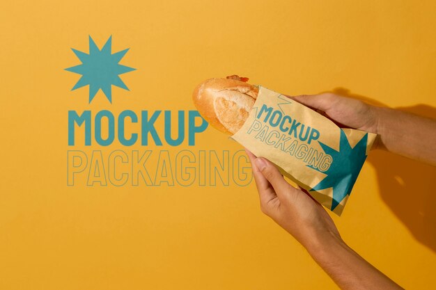 Sandwich packaging  still life mockup