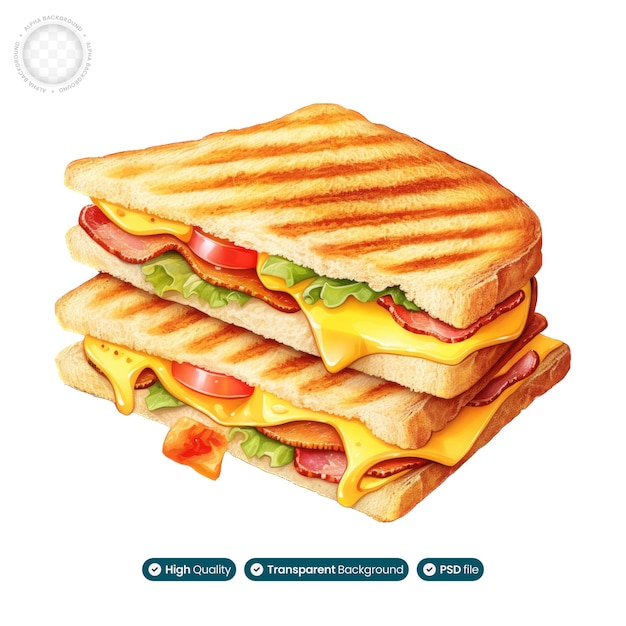 PSD sandwich watercolor illustration