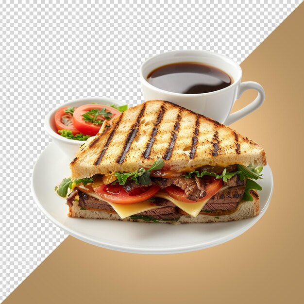 PSD a sandwich with a cup of coffee and a cup of coffee