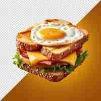 PSD a sandwich with an egg on top of it