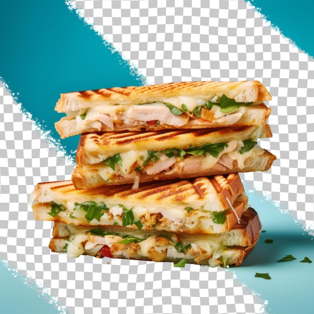 PSD a sandwich with meat and cheese on a checkered background
