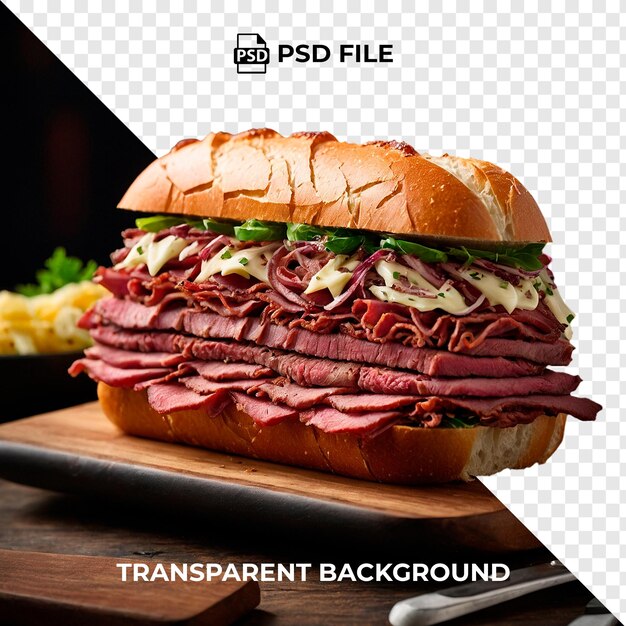 PSD a sandwich with a picture of a sandwich with the words quot deli quot on it