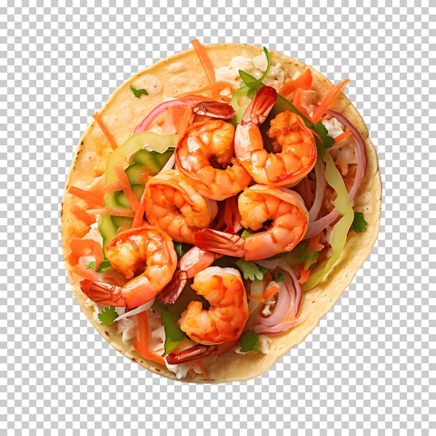 PSD sandwich with shrimps and vegetables isolated on transparent background