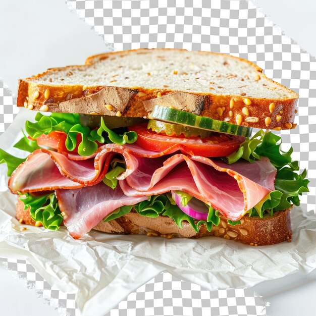 PSD a sandwich with a slice of avocado on it