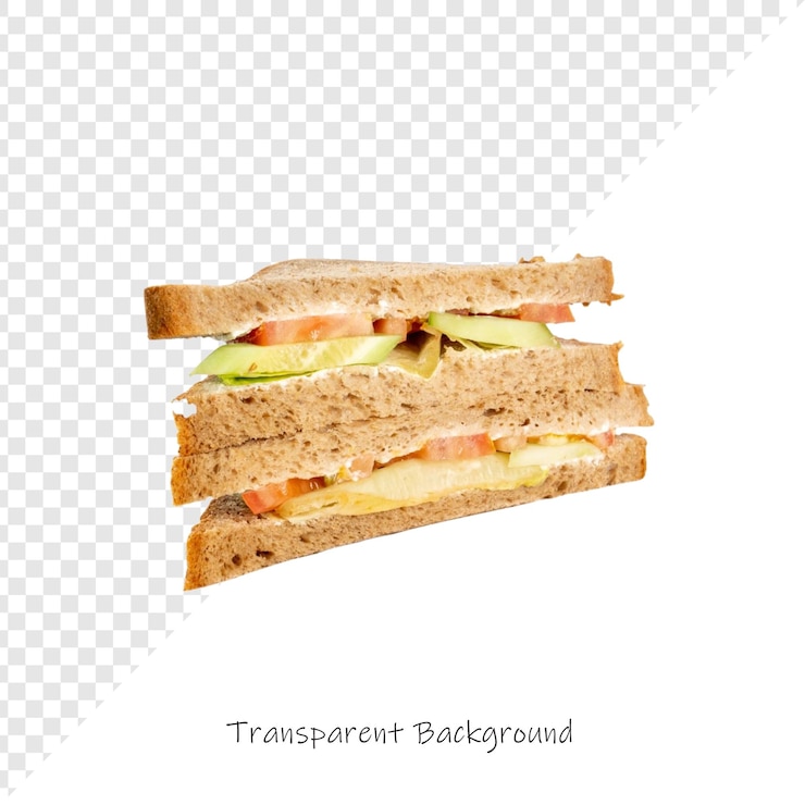 PSD a sandwich with a slice cut out of it that says  transparencies