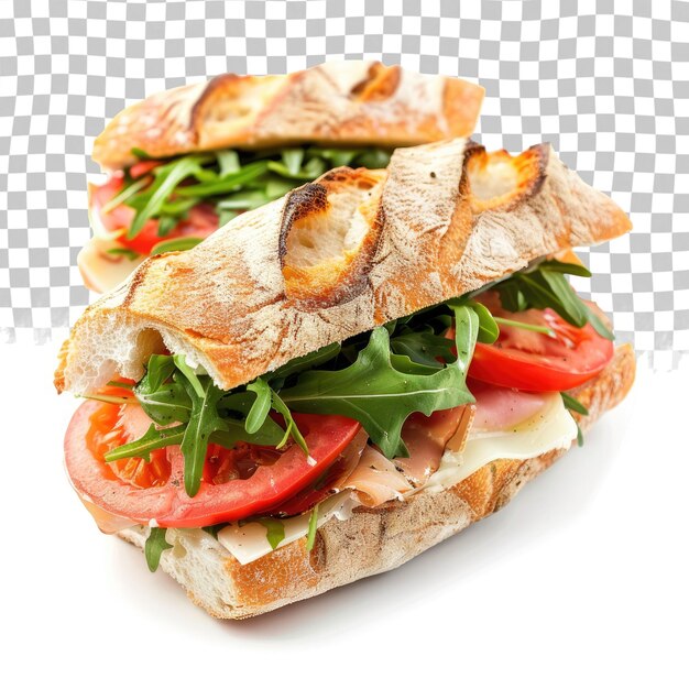 PSD a sandwich with tomatoes and lettuce on it