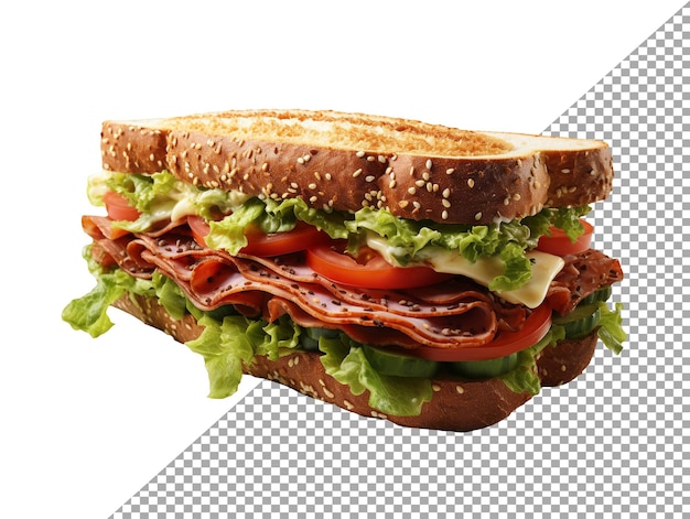 A sandwich with transparent background