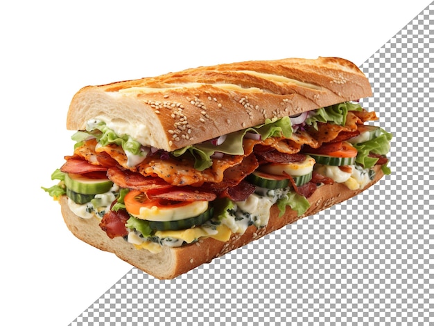 A sandwich with transparent background