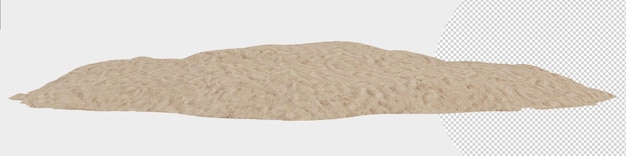 Sandy island on a white background Piece of round beach with sand for vacation travel summer leisure