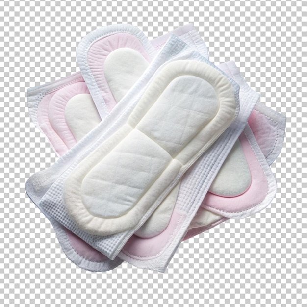 PSD sanitary napkins on transparent background