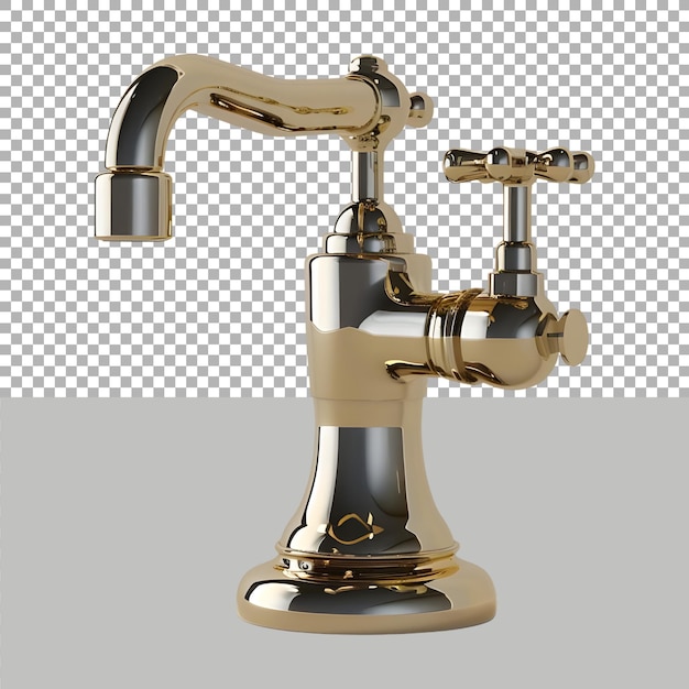 PSD sanitary water tap on transparent background ai generated