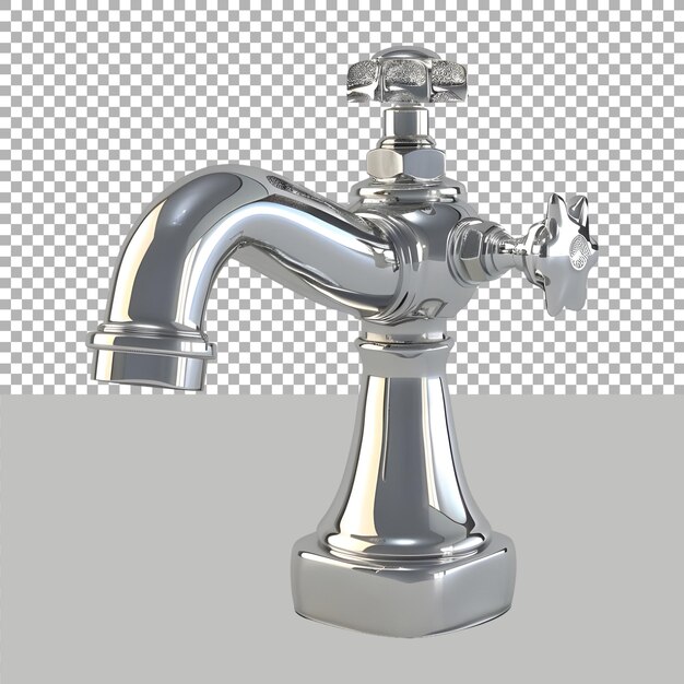 PSD sanitary water tap on transparent background ai generated