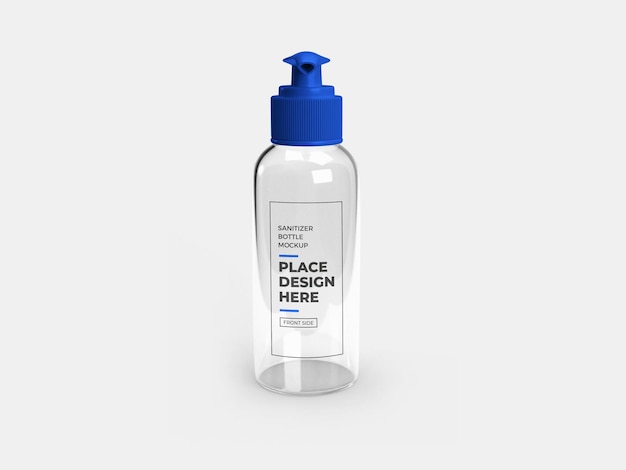 Sanitizer pump bottle mockup design rendering 3d