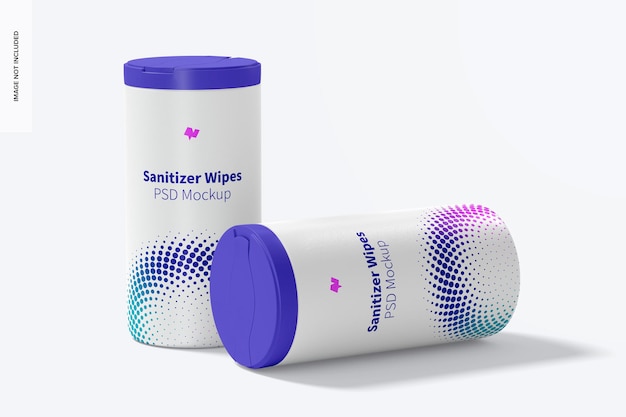 Sanitizer wipes canisters mockup