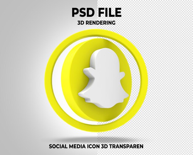 Sanpchat Social Media Przezroczyste logo 3D