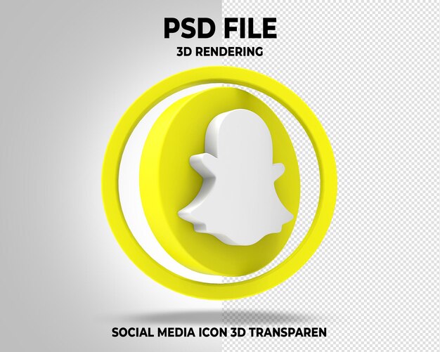 PSD sanpchat social media przezroczyste logo 3d