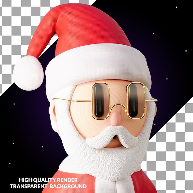 PSD illustrazione del personaggio di babbo natale in stile 3d