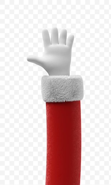 Santa Claus cartoon character hand Fingers show number five