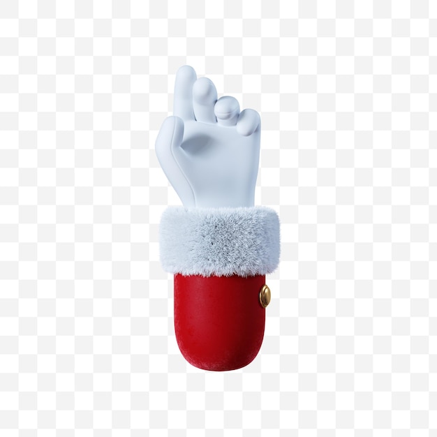 PSD santa claus cartoon hand gesture